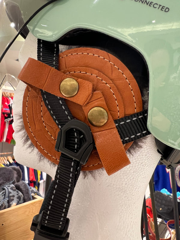 Leather Earmuffs for Bike Helmet
