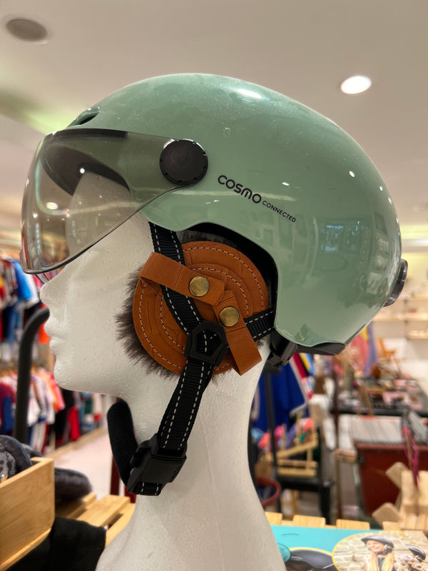 Leather Earmuffs for Bike Helmet