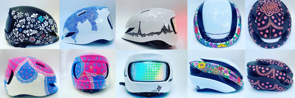 Casque vélo customisé par un artiste LUMOS by VIRAG