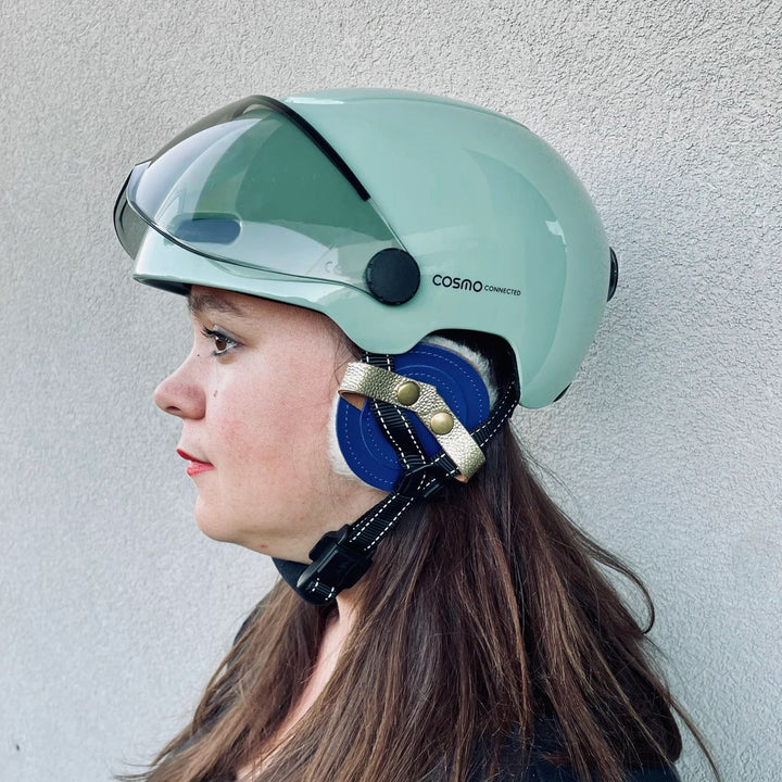 Leather Earmuffs for Bike Helmet